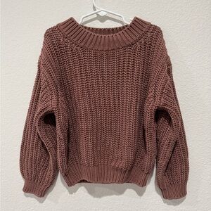 Quincy Mae Textured Knit Sweater in Rich Brown
